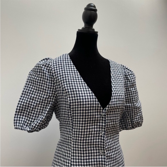 Navy checkered Maxi Dress - Picture 1 of 6